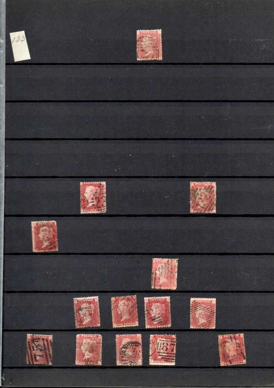 LIGHTHOUSE ALBUM 2ND HAND WITH MANY PENNY REDS. UNCHECKED. NOTATIONS SUGGEST PLATES 129-140. READ.