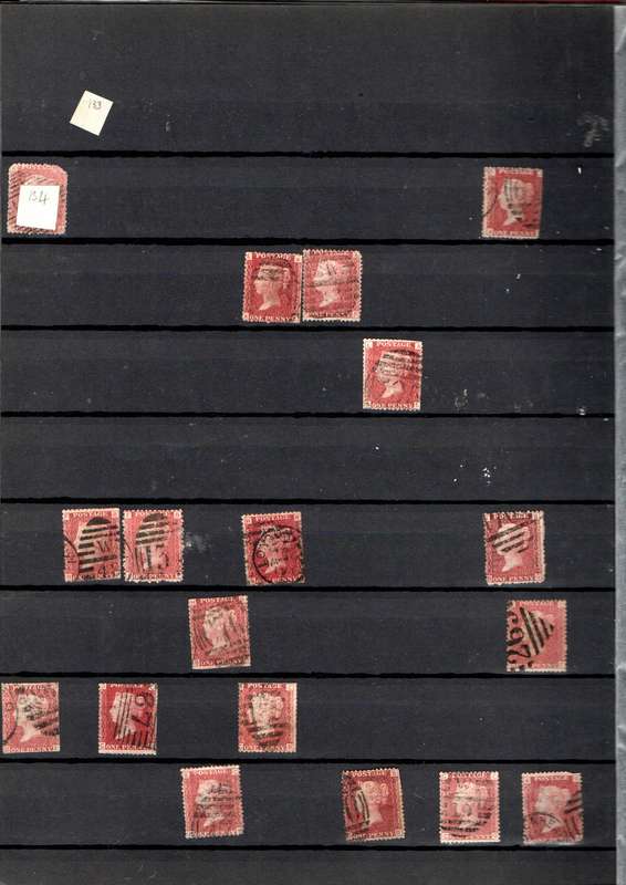 LIGHTHOUSE ALBUM 2ND HAND WITH MANY PENNY REDS. UNCHECKED. NOTATIONS SUGGEST PLATES 129-140. READ.