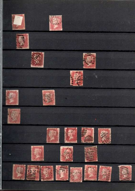 LIGHTHOUSE ALBUM 2ND HAND WITH MANY PENNY REDS. UNCHECKED. NOTATIONS SUGGEST PLATES 129-140. READ.
