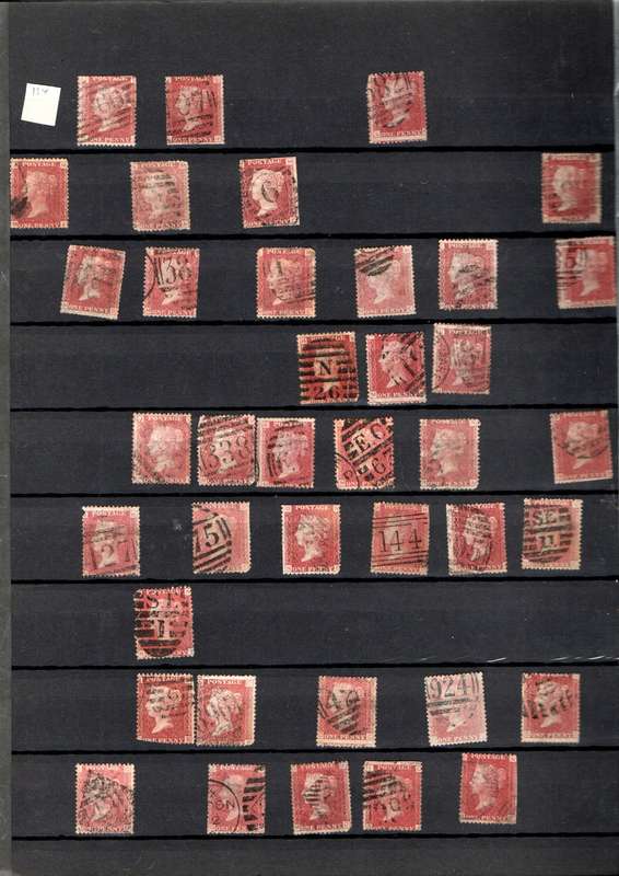 LIGHTHOUSE ALBUM 2ND HAND WITH MANY PENNY REDS. UNCHECKED. NOTATIONS SUGGEST PLATES 129-140. READ.