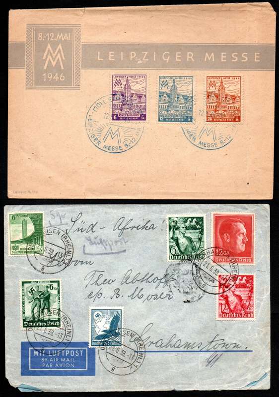 GERMANY 1938-52 SELECTION OF COVERS, POSTCARDS ETC. AS PER SCANS. NICE ITEMS.