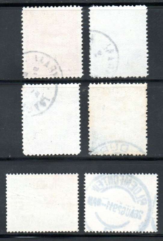 UNION 1925 1ST AIRMAIL ISSUE SET OF (X4) CC25-8 + 1929 2ND AIRMAIL ISSUE USED CC40/1. TOTAL CV R1345