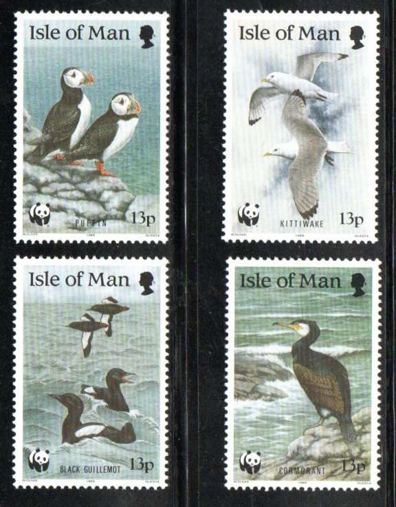 ISLE OF MAN 1989 SEA BIRDS (WWF) UMM SET OF (X4) SINGLES. SG420/3. AS PER SCANS. LOVELY THEMATIC SET
