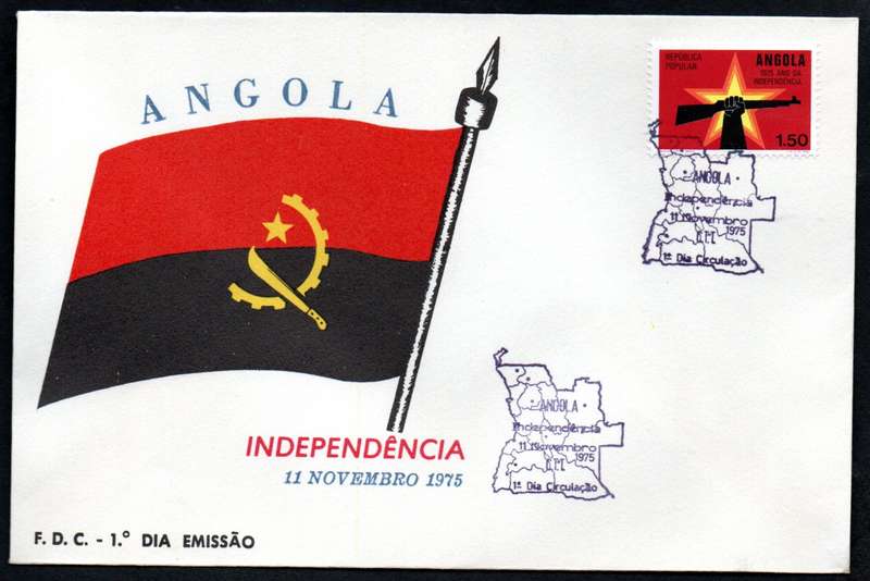 ANGOLA 1975 INDEPENDENCE FIRST DAY COVER 1. AS PER SCANS. LOVELY ITEM.