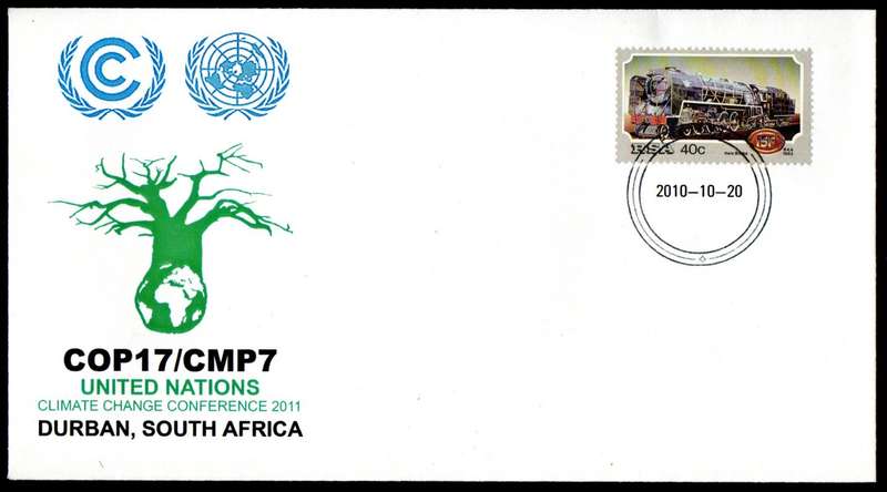 RSA 2010 COP 17 UNITED NATIONS CLIMATE CHANGE CONFERENCE DURBAN PRIVATELY MADE COVER. AS PER SCANS.