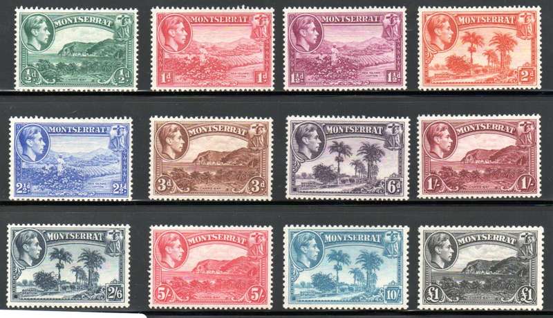 MONTSERRAT 1938-49 KGV MINT SET (*/**) OF (X12). SG101a/112. AS PER SCANS. CV GBP 110! LOVELY SET.