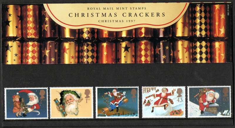 GB 1997 CHRISTMAS. 150TH ANN OF THE CHRISTMAS CRACKER PRESENTATION PACK NO 282 WITH MINT STAMPS.