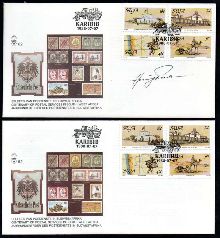 SWA 1988 POSTAL SERVICE CENT FDC NO 62 SIGNED BY 'ARTIST: HEIN PULON'. NOT OFTEN SEEN + UNSIGNED.