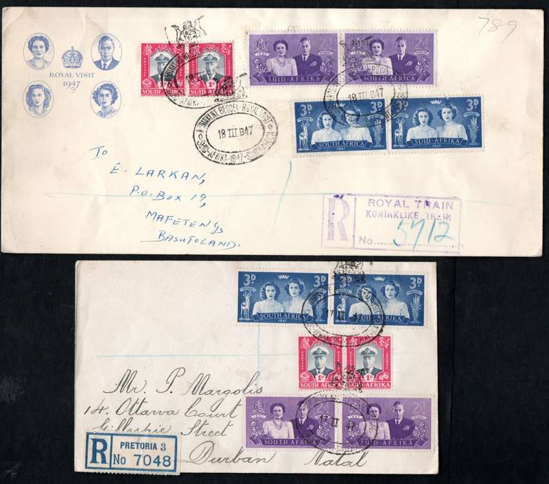 UNION 1947 SELECTION OF (X19) DIFFERENT ROYAL VISIT COVERS. AS PER SCANS. NICE LOT.
