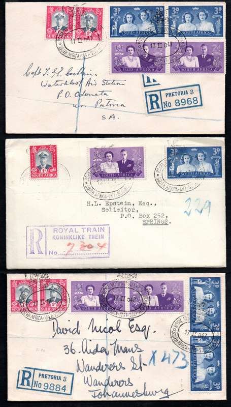UNION 1947 SELECTION OF (X19) DIFFERENT ROYAL VISIT COVERS. AS PER SCANS. NICE LOT.