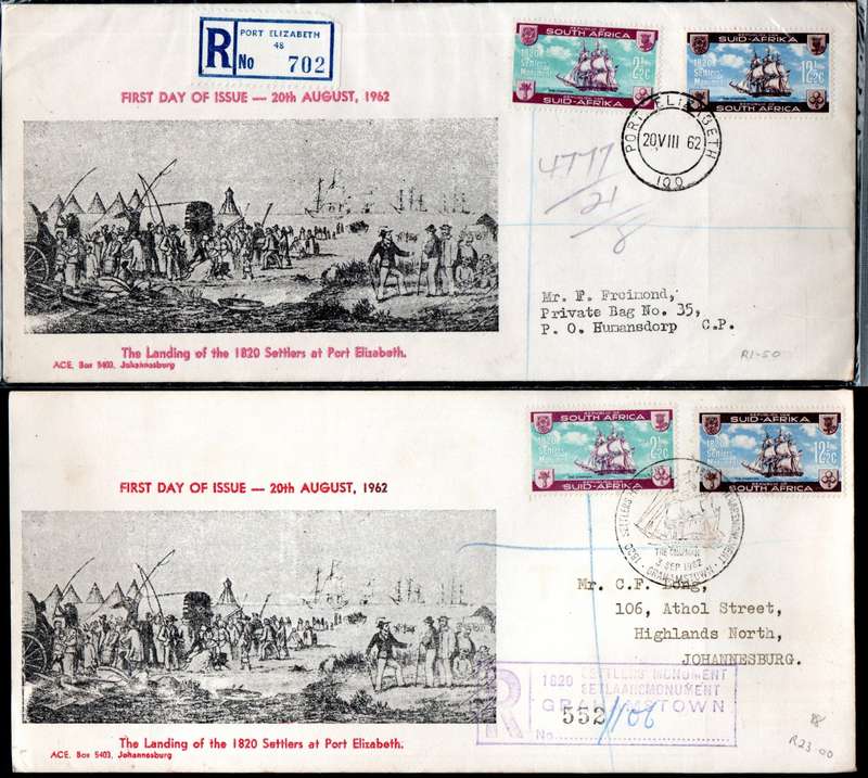 RSA 1962 LANDING OF THE 1820 SETTLERS SELECTION OF (X15) COVERS. CONDITION AS PER SCANS. NICE LOT.