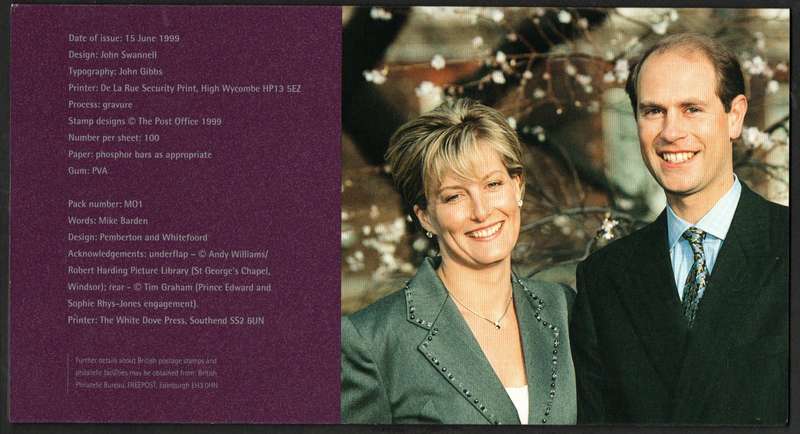 GB 1999 Royal Wedding Presentation Pack No M01