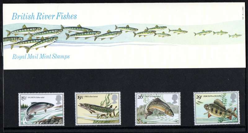 GB 1983 BRITISH RIVER FISH PRESENTATION PACK NO 142. AS PER SCANS. NICE ITEM.