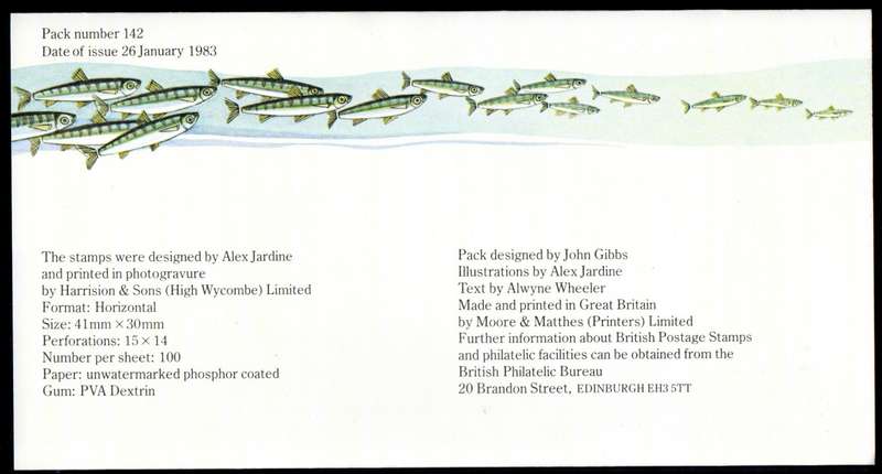 GB 1983 BRITISH RIVER FISH PRESENTATION PACK NO 142. AS PER SCANS. NICE ITEM.