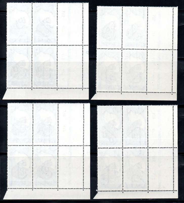 SWA 1972 CENTENARY OF SPCA SET OF (X2) A AND B CONTROL BLKS OF (X4) UMM. CC244. TOTAL CV R800.