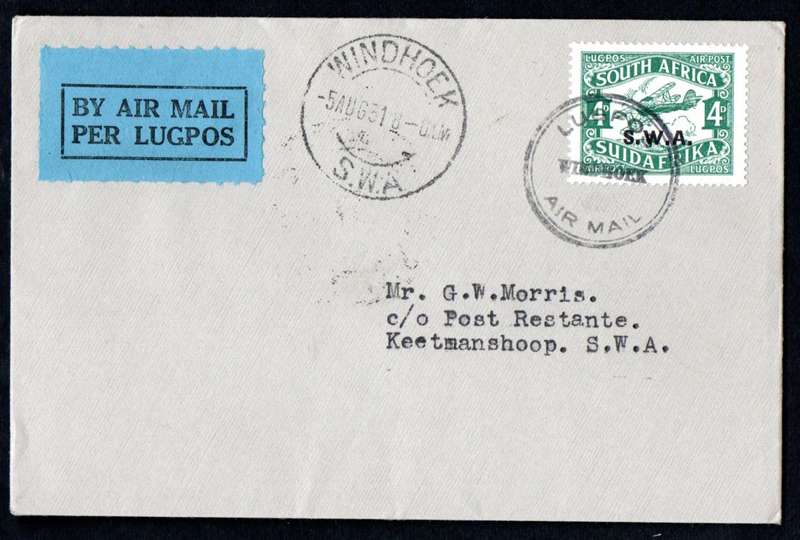 SWA 1931 AIRMAIL COVER WINDHOEK TO KEETMANSHOOP. AS PER SCANS. LOVELY ITEM.