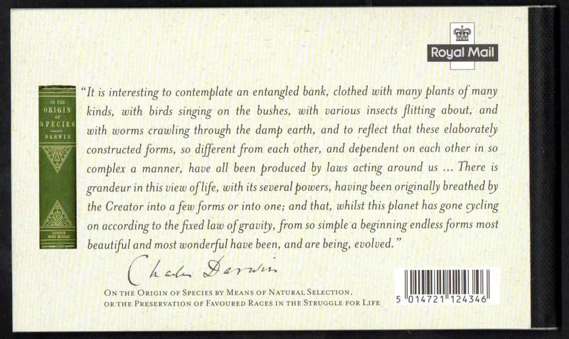 GB 2009 BIRTH BICENTENARY OF CHARLES DARWIN MINT BOOKLET. SGDX45. AS PER IMAGES. CV GBP 20.
