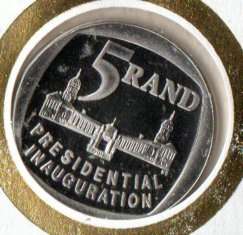 RSA 1994 PRESIDENTIAL ELECTION (MANDELA) COIN FDC 6.3c. AS PER SCANS. NICE ITEM.