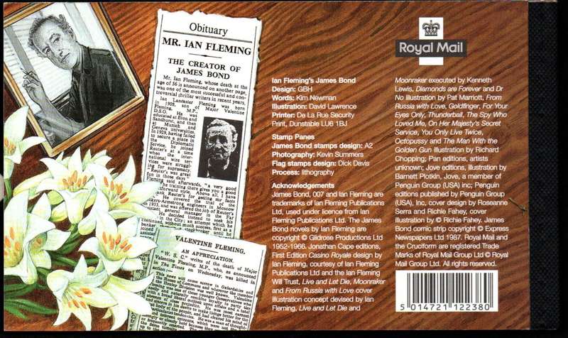 GB 2008 IAN FLEMING'S JAMES BOND MINT AND COMPLETE BOOKLET. SG DX41. AS PER IMAGES. CV GBP 19.