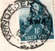 SWA 1943 WORLD WAR II COVER WINDHOEK-BLOEMFONTEIN WITH PINK 'RELEASED H' CACHET. AS PER SCANS.