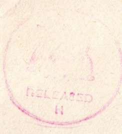 SWA 1943 WORLD WAR II COVER WINDHOEK-BLOEMFONTEIN WITH PINK 'RELEASED H' CACHET. AS PER SCANS.