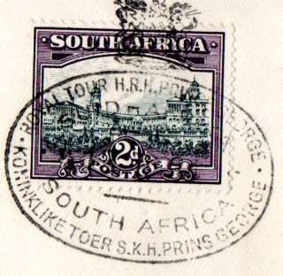 UNION 1934 COVER TO NYASALAND. SPECIAL 'ROYAL TOUR HRH PRINCE GEORGE' BILINGUAL OVAL CANCEL. RELIST!