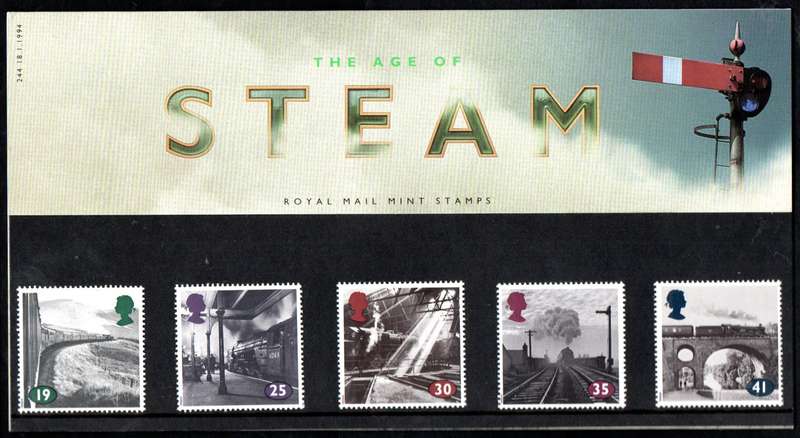 GB 1994 THE AGE OF STEAM MINT PRESENTATION PACK NO 244. AS PER SCANS. NICE ITEM.