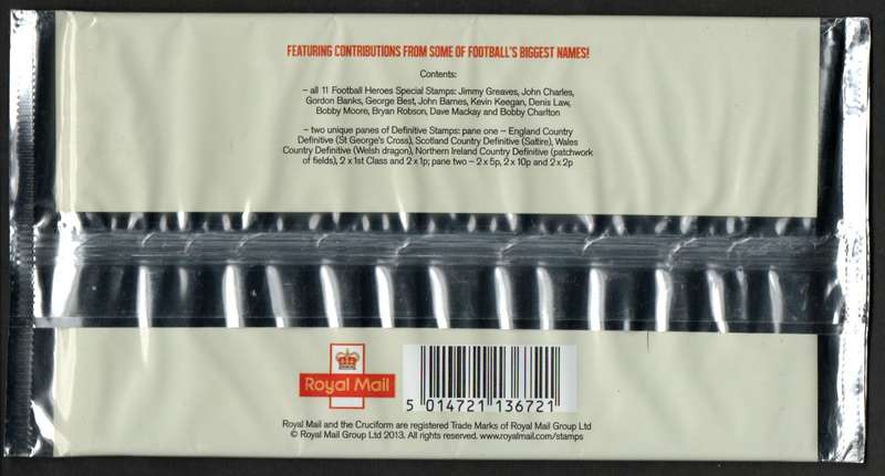 GB 2013 FOOTBALL HEROES MINT PRESTIGE BOOKLET DY7. IN OPENED FOIL PACKAGING. CV GBP 26. NICE ITEM.