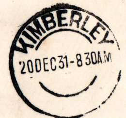 UNION 1931 FLIGHT COVER KIMBERLEY TO VICTORIA WEST. AS PER SCANS.
