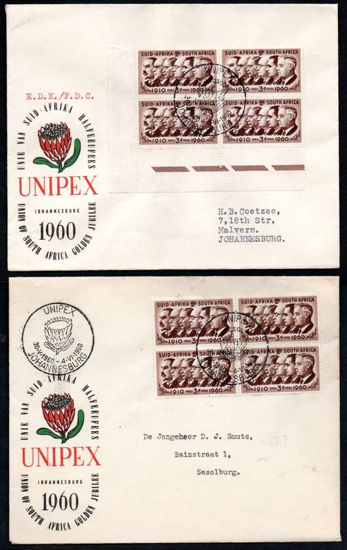 UNION 1960 CLEARANCE OF 50TH ANN OF UNION/UNIPEX ETC COVERS (X28). CONDITION ETC AS PER SCANS.
