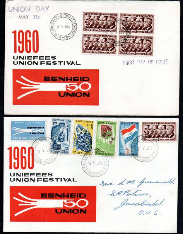 UNION 1960 CLEARANCE OF 50TH ANN OF UNION/UNIPEX ETC COVERS (X28). CONDITION ETC AS PER SCANS.