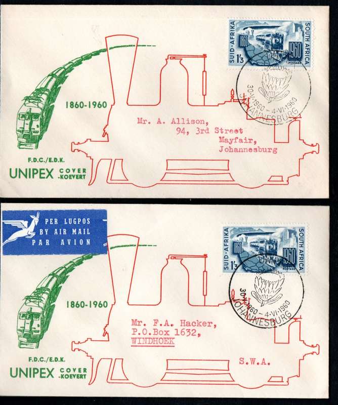 UNION 1960 CLEARANCE OF 50TH ANN OF UNION/UNIPEX ETC COVERS (X28). CONDITION ETC AS PER SCANS.