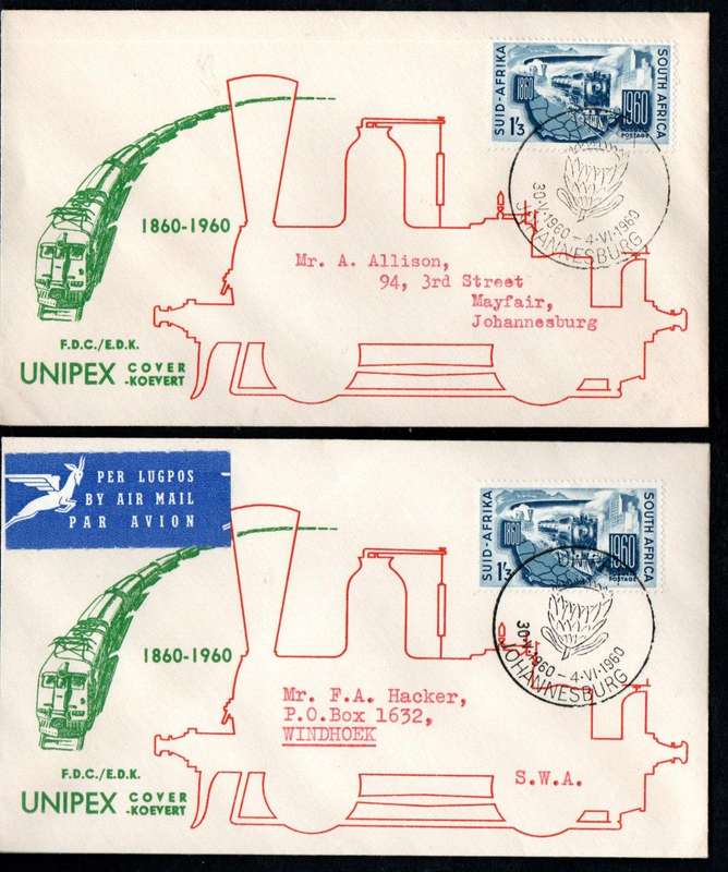 UNION 1960 CLEARANCE OF 50TH ANN OF UNION/UNIPEX ETC COVERS (X28). CONDITION ETC AS PER SCANS.