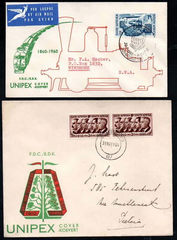 UNION 1960 CLEARANCE OF 50TH ANN OF UNION/UNIPEX ETC COVERS (X28). CONDITION ETC AS PER SCANS.