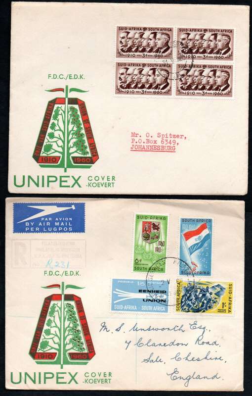 UNION 1960 CLEARANCE OF 50TH ANN OF UNION/UNIPEX ETC COVERS (X28). CONDITION ETC AS PER SCANS.