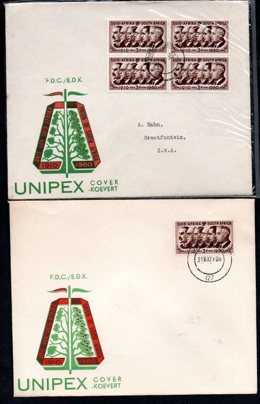 UNION 1960 CLEARANCE OF 50TH ANN OF UNION/UNIPEX ETC COVERS (X28). CONDITION ETC AS PER SCANS.