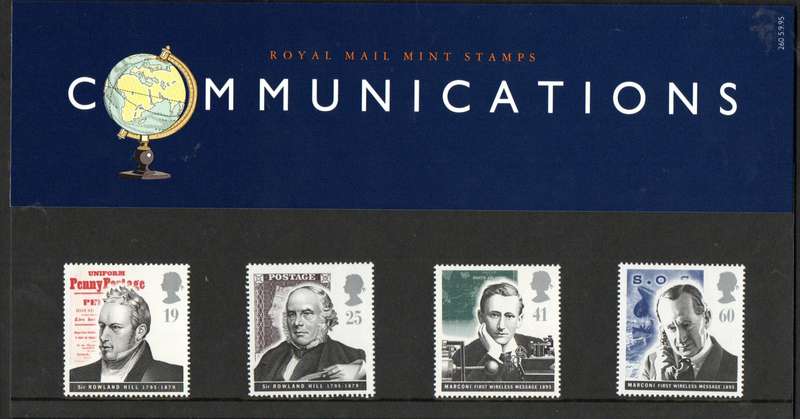 GB 1995 PIONEERS OF COMMUNICATION MINT PRESENTATION PACK NO 260. AS PER SCANS. GREAT ITEM.