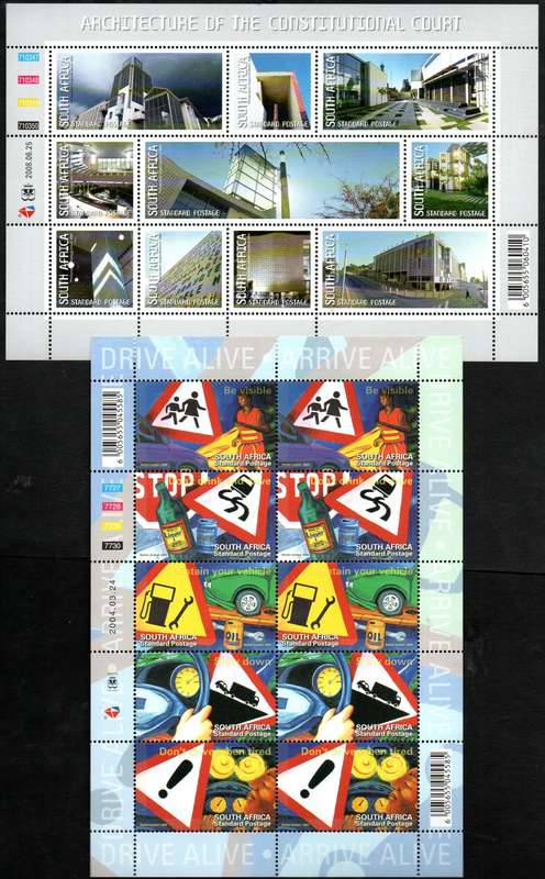 RSA SELECTION OF (X8) STANDARD POSTAGE SHEETS/SHEETLETS. AS PER (X4) SCANS. TOTAL CV R1800+