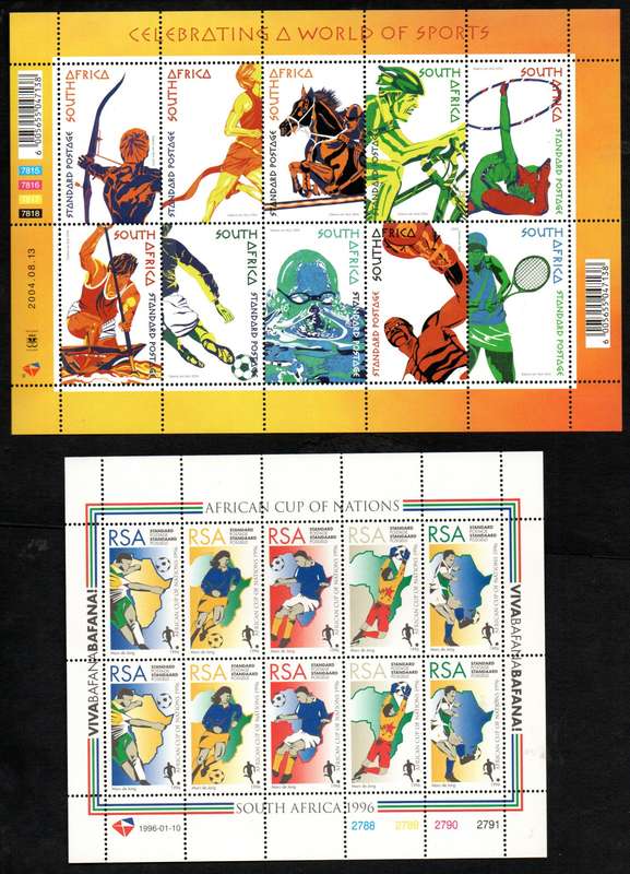 RSA SELECTION OF (X8) STANDARD POSTAGE SHEETS/SHEETLETS. AS PER (X4) SCANS. TOTAL CV R1800+