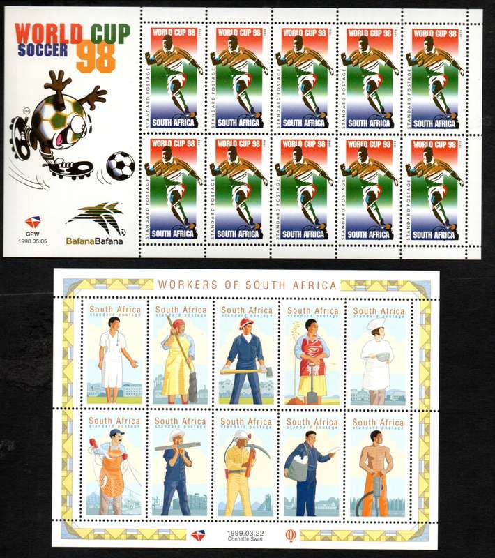 RSA SELECTION OF (X8) STANDARD POSTAGE SHEETS/SHEETLETS. AS PER (X4) SCANS. TOTAL CV R1800+