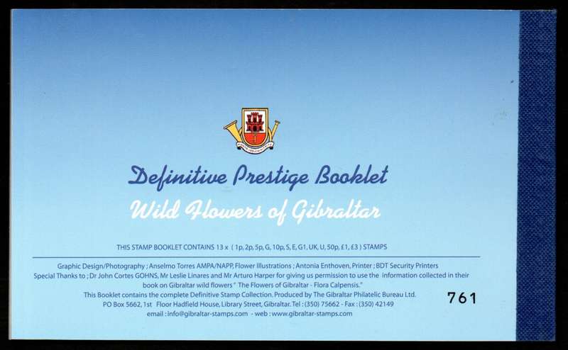GIBRALTAR 2004 WILD FLOWERS OF GIBRALTAR PRESTIGE BOOKLET MINT. SB14. AS PER SCANS. LOVELY ITEM.