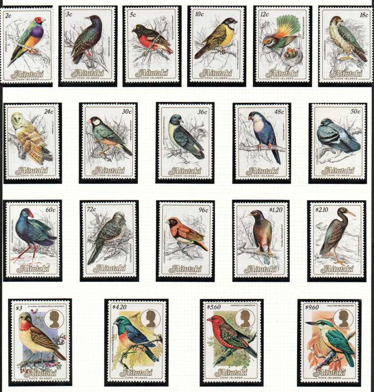 AITUTAKI 1984 BIRDS (2ND SERIES) UMM SET OF (X20) SINGLES. SG475-94. AS PER SCANS. CV GBP 64+.