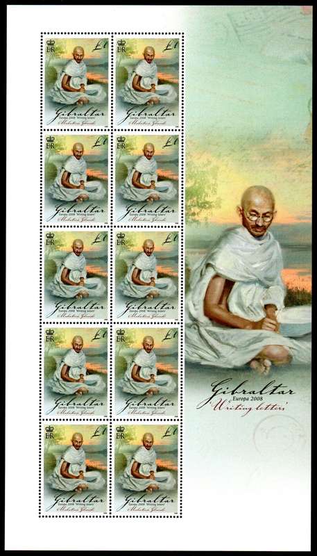 GIBRALTAR 2008 WRITING LETTERS (FAMOUS PEOPLE) SET OF (X4) SHEETS OF (X10). SG1275/8. CV GBP 97.5!