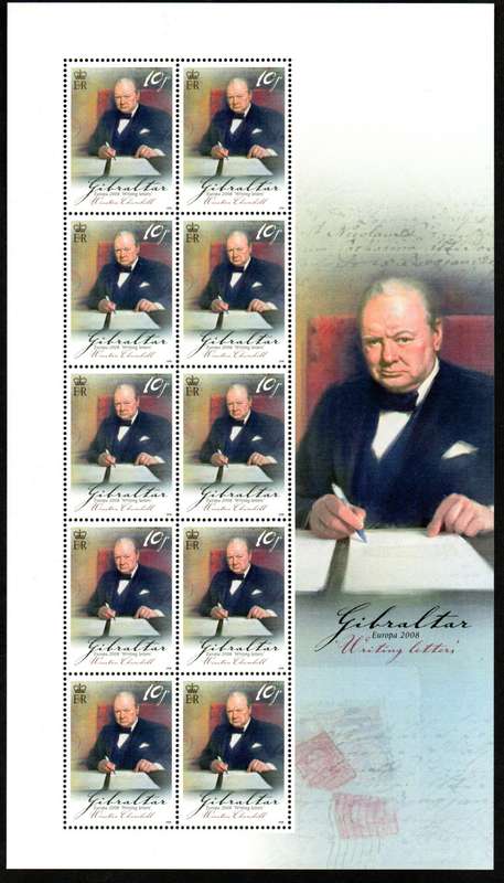 GIBRALTAR 2008 WRITING LETTERS (FAMOUS PEOPLE) SET OF (X4) SHEETS OF (X10). SG1275/8. CV GBP 97.5!