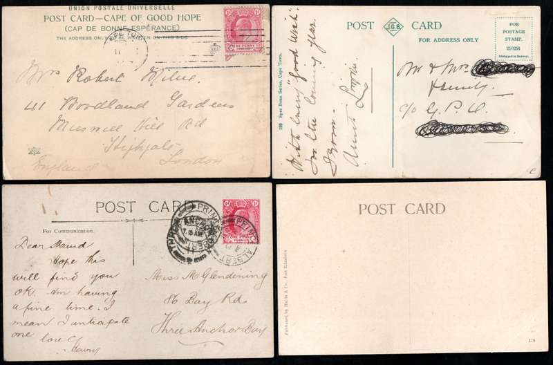 SELECTION (COGH ETC) OF (X5) STANDARD BANK THEMED POSTCARDS. AS PER SCANS. GREAT LOT.