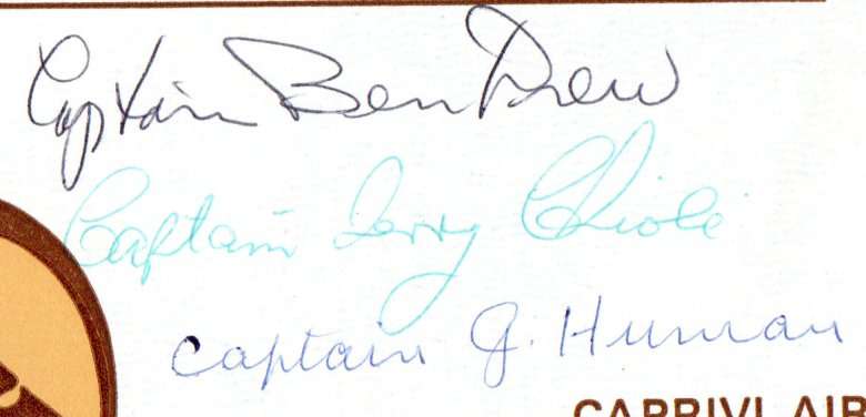 SWA 1978 NO 1 INAUGURAL FLIGHT COVER KATIMA MULILI TO WINDHOEK TRIPLE SIGNED 'CAPTAINS'.