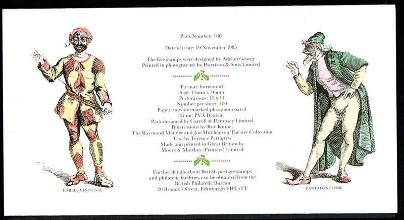 GB 1985 Christmas pantomime characters presentation pack no 166  as per scans.