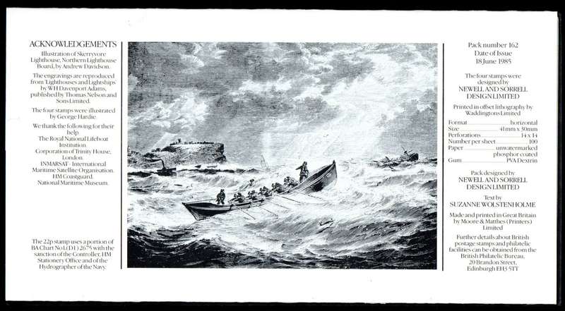 GB 1985 SAFETY AT SEA PRESENTATION PACK NO 162 MINT WITH FIRST DAY COVER. AS PER SCANS.