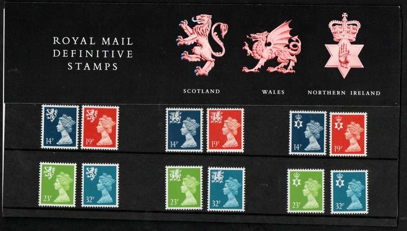 GB 1988 REGIONAL ISSUES (N IRELAND, SCOTLAND, WALES) DEFS MINT PRESENTATION PACK NO 17. CV GBP 17.