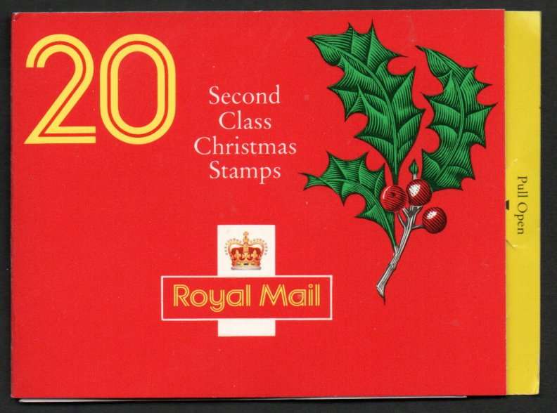 GB 1991 CHRISTMAS HOLLY DESIGN MINT BARCODE BOOKLET. AS PER SCANS. CV GBP 11.